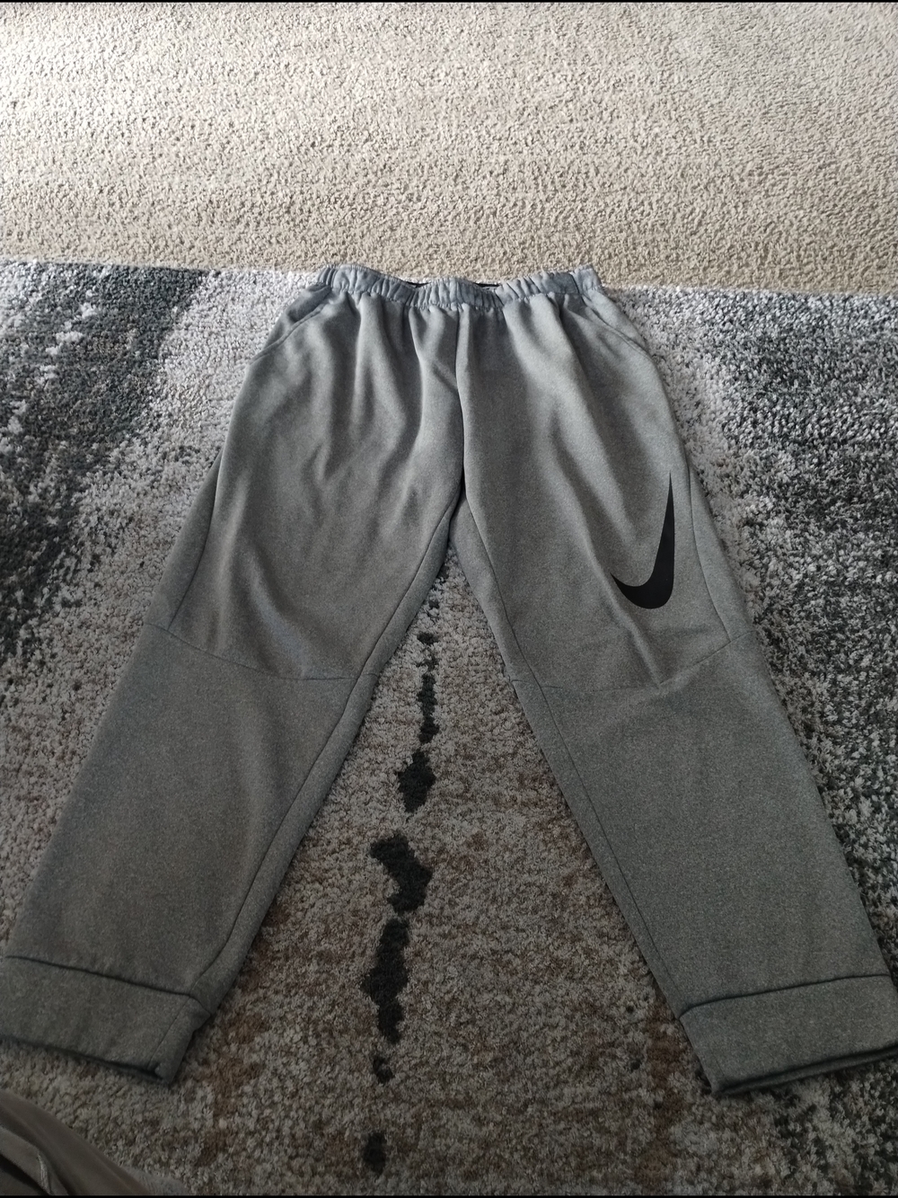 Nike Black and Gray Dri-FIT Athletic Waistband Sweatpants Men's Sz Large